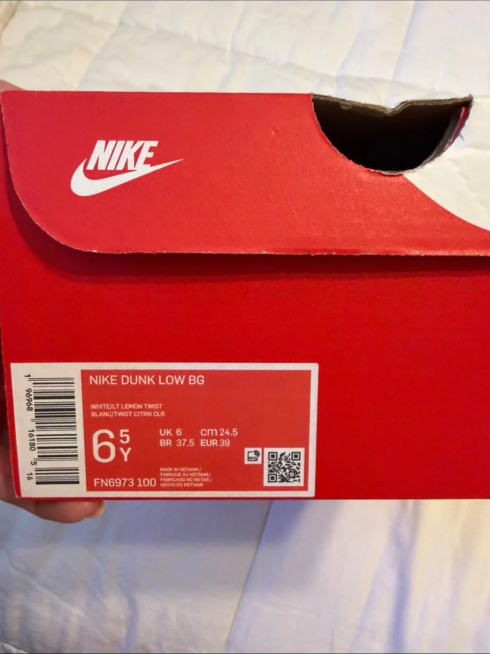 Kids Nike dunks Green Blue White Sneakers with Lime Swoosh size 6.5